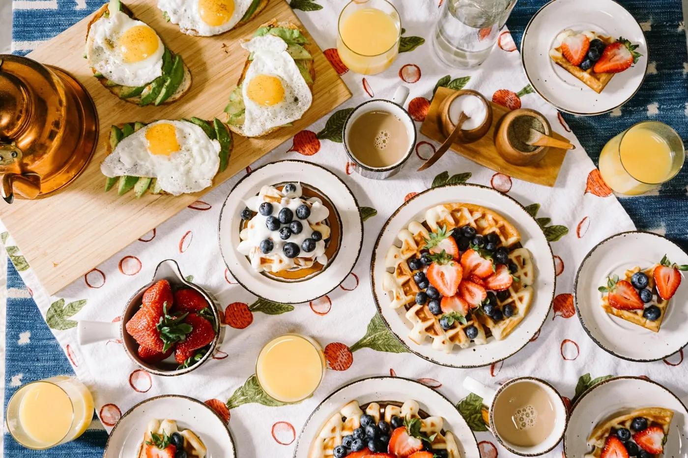 Bottomless brunch spread at The Hartley